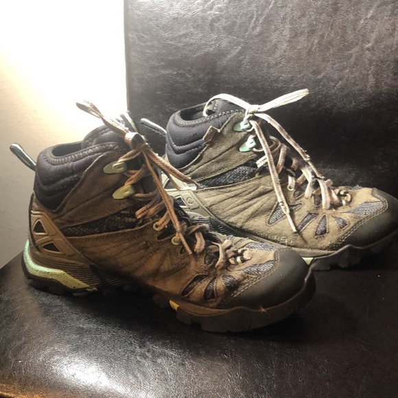 Merrell Deverta 2 Women’s Grey Tell Blue Mid Hiking Boots Size 38.5/8US - Picture 11 of 15